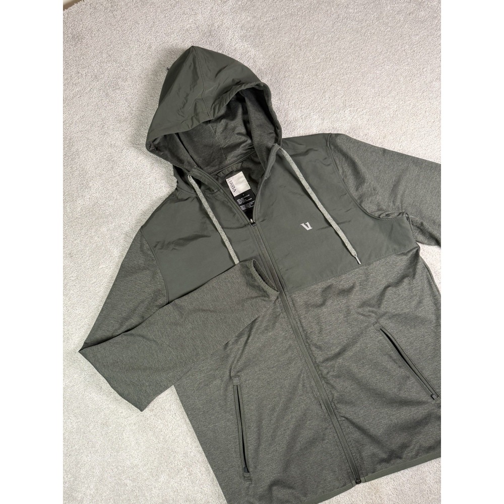 Vuori Men's Sunday Element Jacket Size Medium Full Zip Hooded V215 Aspen Heather